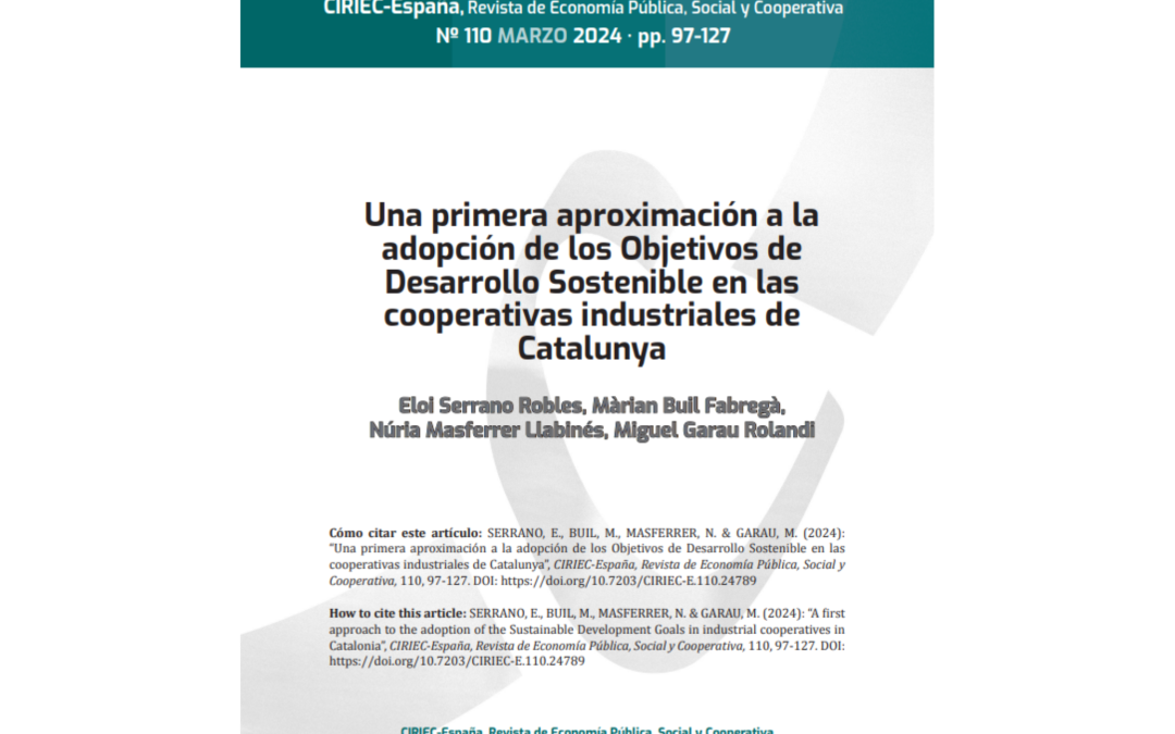 Una primera aproximación a la adopción de los Objetivos de Desarrollo Sostenible en las cooperativas industriales de Catalunya
